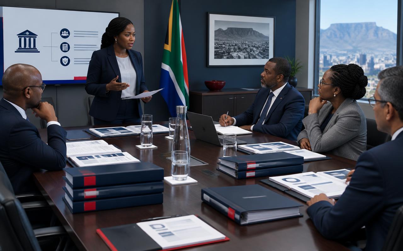 Executives reviewing procurement policies and delegations of authority